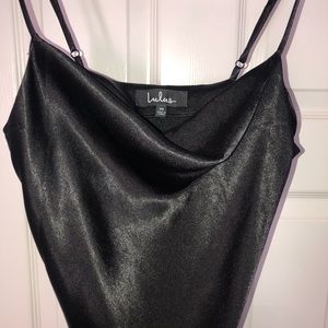 LULUS silk long spaghetti strap dress size M